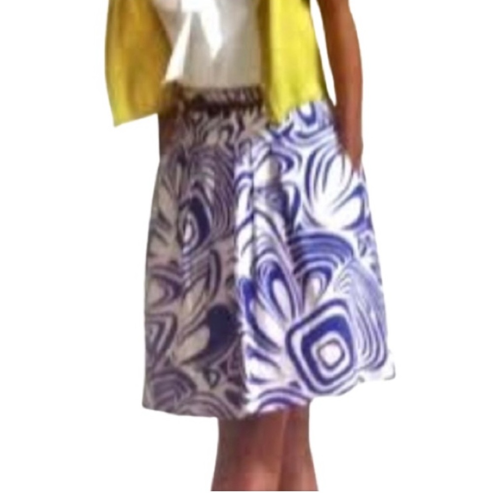Blue and White Patterned Women's Skirt